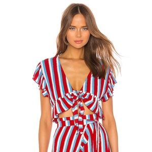 Waves For Days Crop Top in Americana Stripe